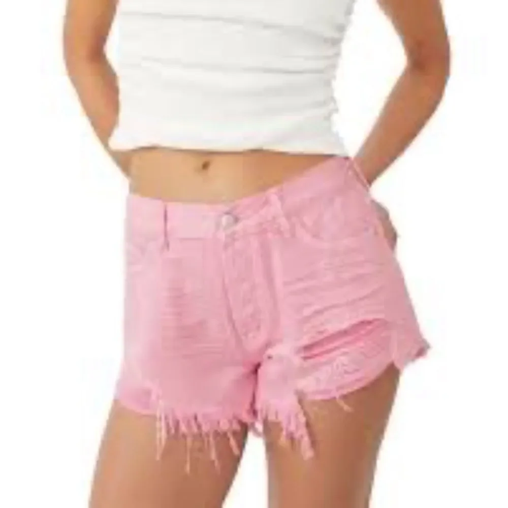 Free People We The Free NWT‎ Loving Good Vibrations Cutoff Shorts In Rosa Sz 32